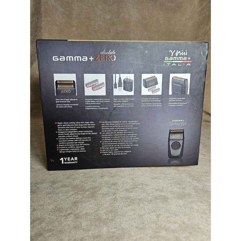 Gamma+ Absolute Zero Professional Foil Shaver with Retractable Trimmer GPAZFF